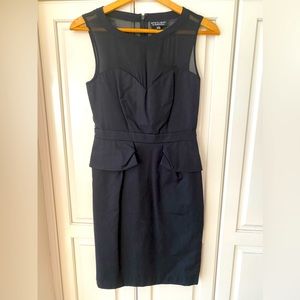Spotlight Black peplum cocktail Dress sheer Shoulder and back size XS